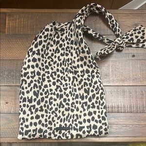 Loeffler Randall Black and Cream Leopard Print Shoulder Bag